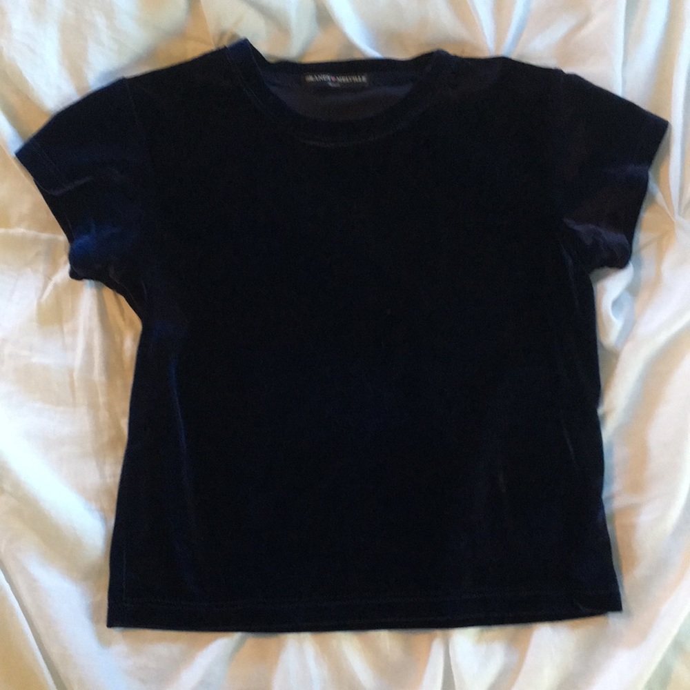 Brandy Melville Blue Velvet Top